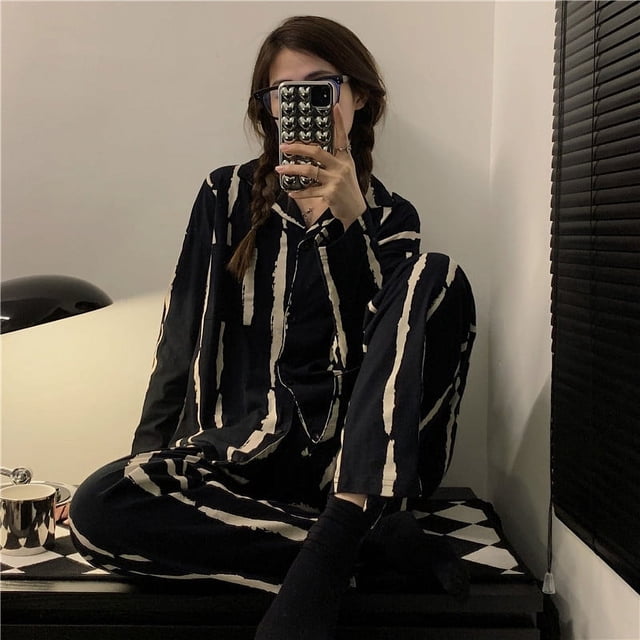 Pijamas para hombres y mujeres, pantalones de manga larga de primavera y otoño, ropa de casa de celebridades de otoño e invierno de dos piezas para parejas