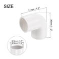 thumbnail image 2 of Conduit Coupler 90 Degree Elbow Pipe Fittings 16 mm White Change Direction for DIY Electrical Conduit Pack of 50, 2 of 5