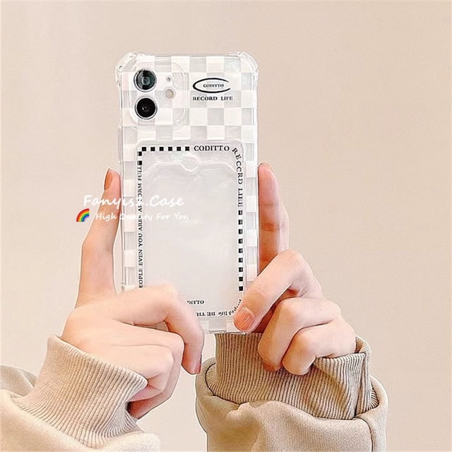 Compatible Con Samsung A14 A13 A12 A04E A03S A02S A53 A73 A33 A23 A52 A51 A71 A72 A32 A22 A50 A30S A02 A21S M23 Tablero De Ajedrez Caja De La Tarjeta Titular De Silicona Anti-Caída Caso Del Teléfono