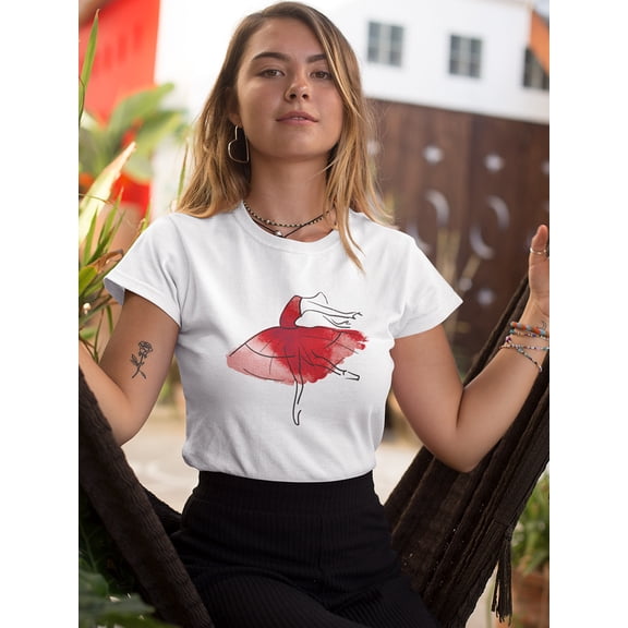 Ballerina Figure With Red Dress Tee Women's -Image by Shutterstock