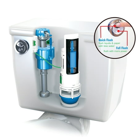 Danco HydroRight Toilet Repair Kit with Dual Flush Valve Push Button Handle, 1.9 lbs, Blue, New (HYR460)