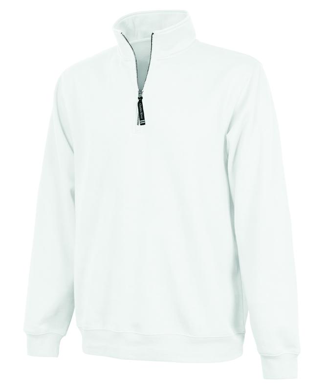 Charles River Adult Crosswind Quarter Zip Sweatshirt in White XXS | 9359 - image 1 of 2