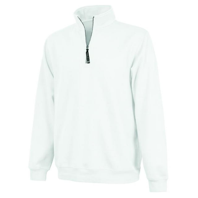 Charles River Adult Crosswind Quarter Zip Sweatshirt in White XXS | 9359