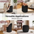 thumbnail image 6 of GEEYOO Modern Round Vanity Storage Stool,Sherpa Upholstered Ottoman with Foldable Backrest and Removable Lid,Comfy Makeup Stool for Bedroom Living Room,Black, 6 of 6