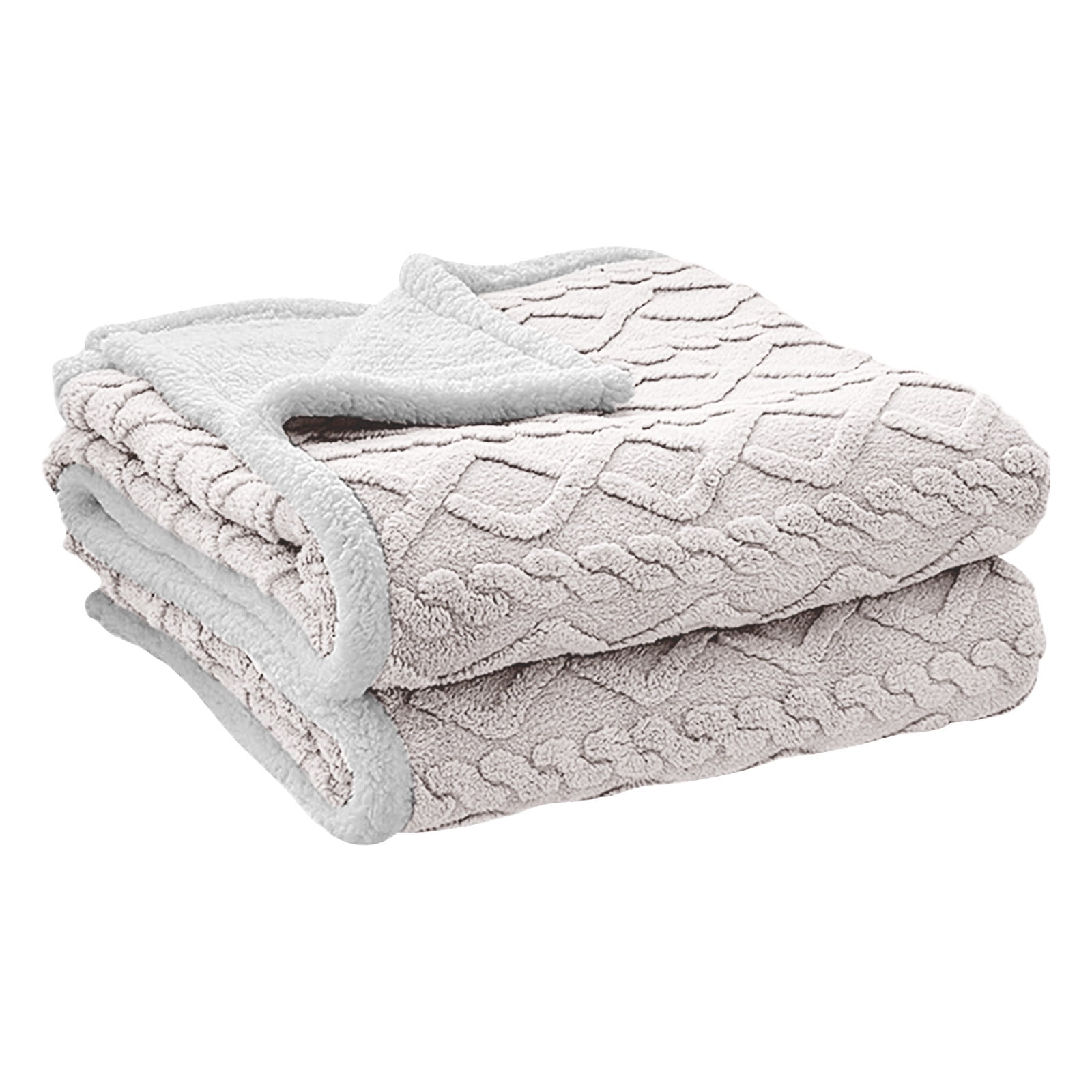 Gray Knitted Sherpa Geometric Reversable Throw Gray Knitted Sherpa Geometric Reversable Throw