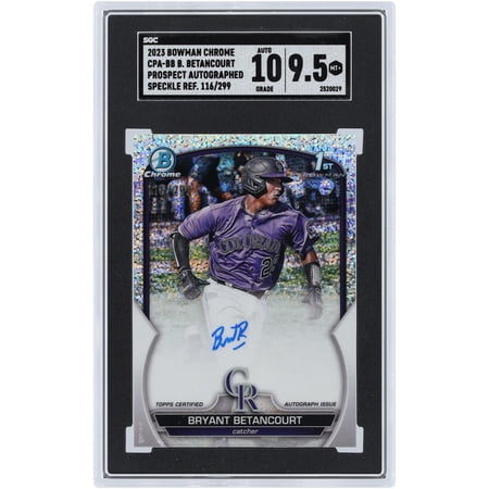 Bryant Betancourt Colorado Rockies Autographed 2023 Bowman Chrome Speckle Refractor #CPA-BB #116/299 SGC Authenticated 9.5/10 Card – Fanatics Authentic Certified