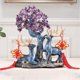 thumbnail image 3 of Árbol de la fortuna de cristal con adorno de ciervo for la entrada de la sala de estar y el enfriador de vino., 3 of 3