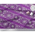 thumbnail image 3 of Soimoi Moss Georgette Fabric Leaves & Floral Block Print Fabric by Yard 42 Inch Wide, 3 of 3