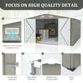 thumbnail image 6 of Campcraft 10x14 FT Outdoor Storage Shed - Metal Garden Shed with 3 Lockable Doors, Utility Tool Storage, 4 Vents, Light Grey, 6 of 9