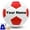 Red White, variant on Personalized Soccer Ball, Customized Traditional Soccer Ball Gift with Name, Text for Teens Youth Men Women (with Pump)