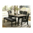 thumbnail image 2 of Wooden Bench With Padded Leatherette Seat, Dark Espresso Brown, 2 of 2