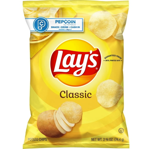 Lay's Classic Potato Chips, 2.625 oz Bag