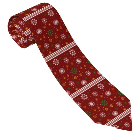 Xecao Merry Christmas Print Tie For Men Necktie Woven Jacquard Neck Ties,Classic Men's Tie