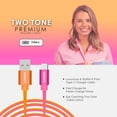 thumbnail image 4 of Liquipel Powertek Neon Two-Tone USB-A to USB-C, Orange/Pink, 4 of 7
