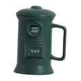 thumbnail image 3 of Taza de cerámica con forma de buzón, tazas navideñas con tapa, taza de té de cerámica, tazas de jugo de leche para regalo familiar de inauguración de , Verde perfecl Taza de café, 3 of 8