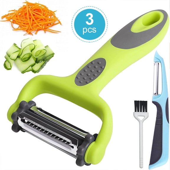 Luniquz Potato Peelers for Kitchen, Vegetable Peeler Julienne Peeler 3 in 1, Make Veggie Salad, Y and I Shape Apple Fruit Carrot Zucchini Veggie Peeler