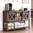 thumbnail image 7 of ANPOO Rustic Sofa Table, Large Console Table Entryway Table with 2 Barn Door Cabinets & 1 Drawer for Living Room, 7 of 7