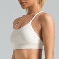 thumbnail image 4 of Abomasnow Womens Y Back Sports Bra Comfort Padded Racerback Low Impact Spaghetti Thin Strap Bralettes Wireless Workout Yoga Gym Bras, 4 of 8
