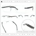 thumbnail image 2 of Luxury Light Weight Rimless Spring Hinge Narrow Rectangle Reading Glasses Gunmetal Slate +1.5, 2 of 7