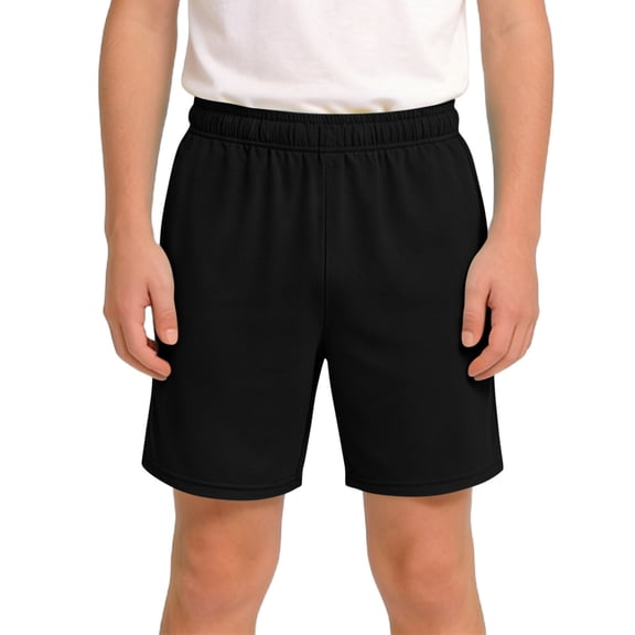 Zpanxa Running Shorts Children's Summer Solid Color Fitness Running Training Shorts Kids Black 7-8 Years