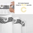 thumbnail image 5 of Black Geometric No Hook Shower Curtain Waterproof, Bathroom Curtains with Snap in Liners and See Through Top Window, Modern Abstract Art Key Greek Design Hotel Style Bathtub Curtains Shower 72"Wx96"L, 5 of 8