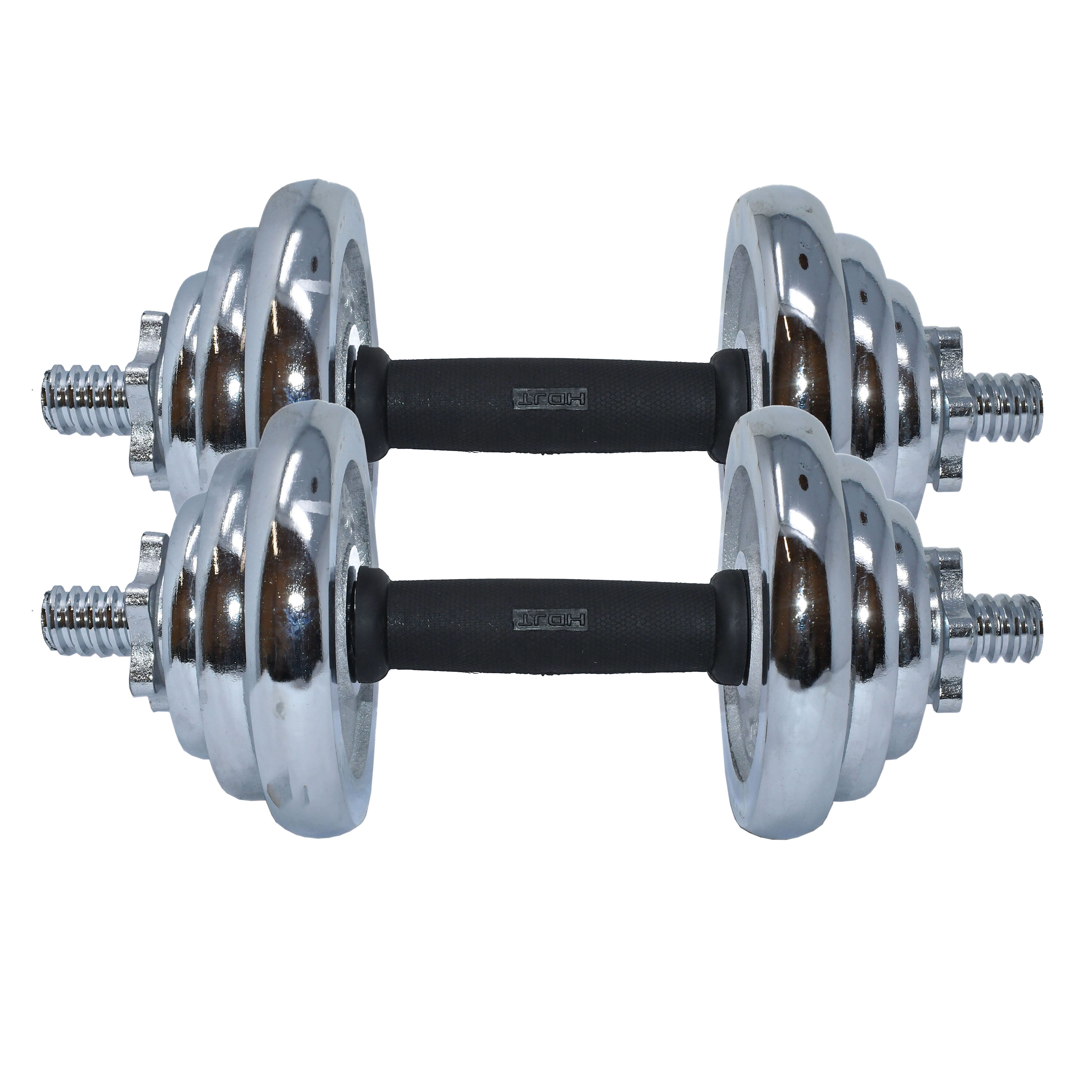 Adjustable Dumbbell Chrome Steel Weight Set 20KG 44LBS with Barbell Option Kit 