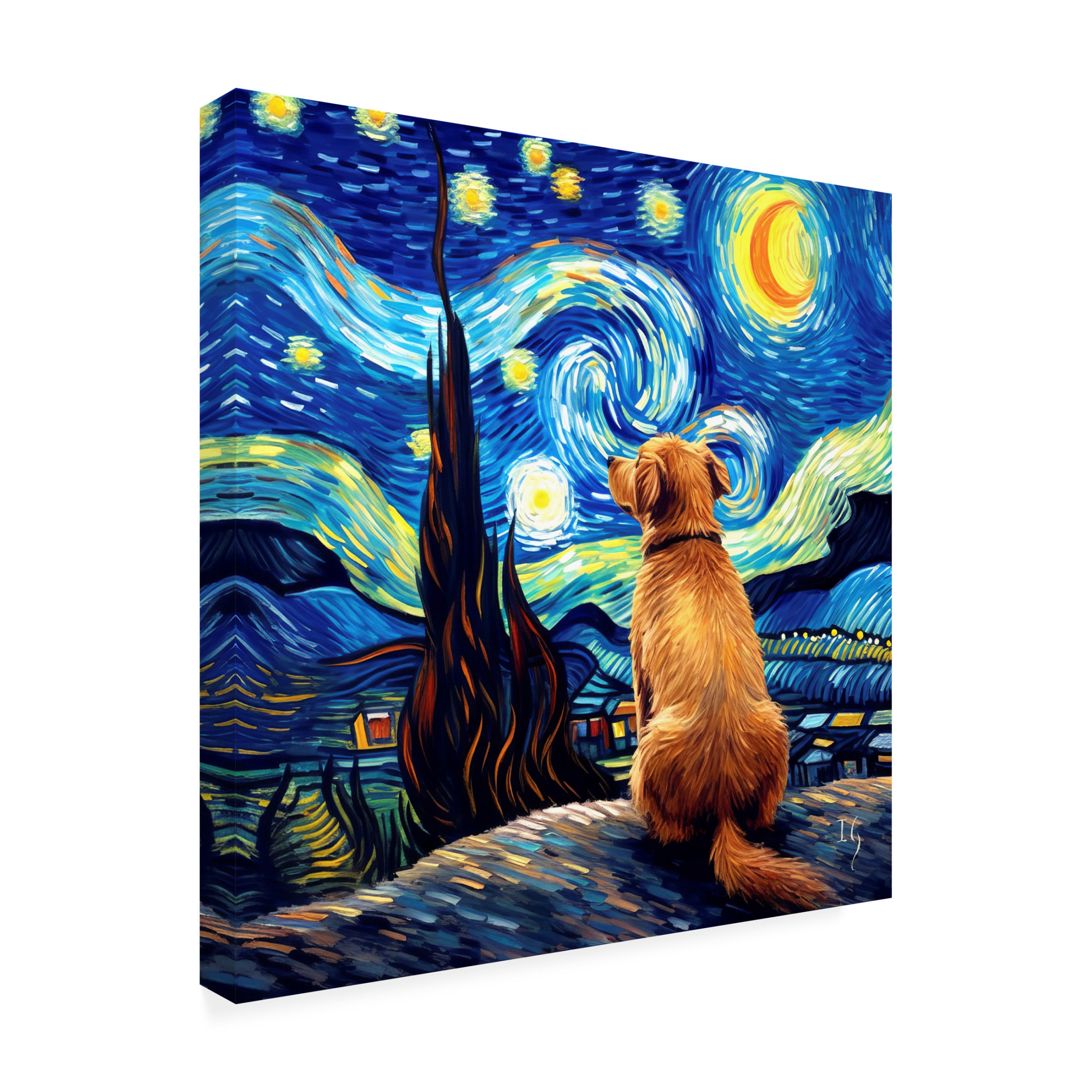 Canvas Wall Art - Ivan Guaderrama 'A Story Of Stars And Night Winds' Wall Art for Living Room, Bedroom, or Office Décor by Trademark Fine Art - 35 x 35 Inches