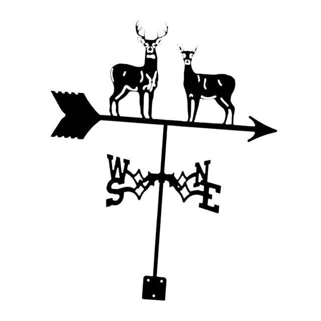 Almencla Metal Wind Vane Wind Direction Indicator Farm Barn Garage Weather Vane Mount With Elks 35cm