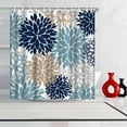 thumbnail image 3 of Navy Blue Shower Curtain 72x72inch Blue Dahlia Flower Shower Curtain Bathroom Decor, Polyester Fabric Bath Curtain, 3 of 6