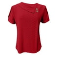 thumbnail image 2 of Camisetas Casuales de las Mujeres, Suelto Verano Color Sólido, Cuello en V Manga Corta para las Mujeres, 2 of 5