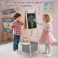 thumbnail image 4 of AILEEKISS Kids Art Easel Double-Sided Art Easel with Whiteboard and Chalkboard for Painting, Grey, 4 of 10
