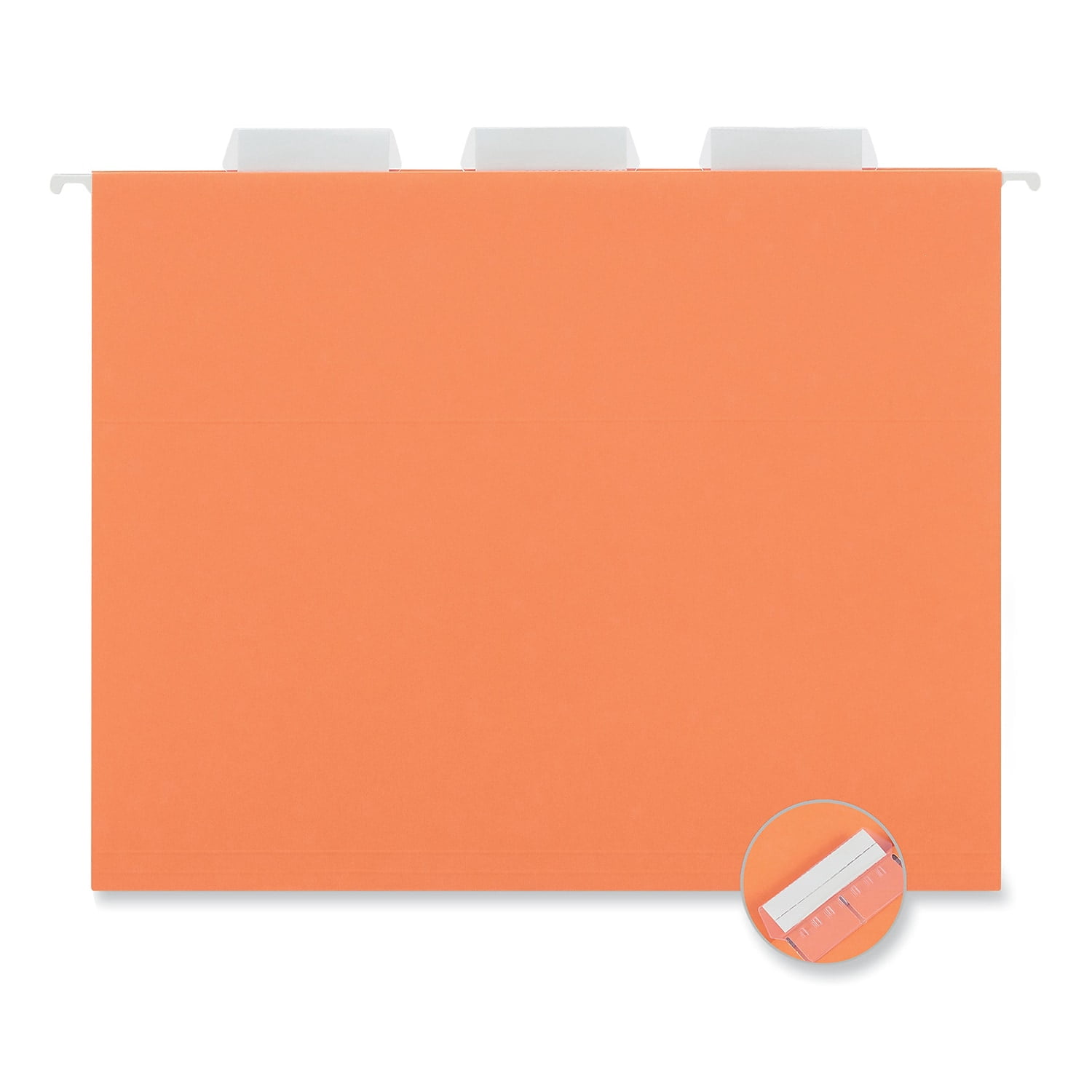Universal UNV14122 1/5-Cut Tab, Deluxe Bright Color Hanging File Folders - Letter Size, Orange (25/Box)