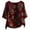 Wine, variant on Moocorvic Long Sleeve Shirts for Women Summer O-Neck Short 3/4 Sleeve Printed Loose Shirt Tops Blouse