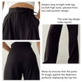 thumbnail image 4 of Pantalones largos rectos de pierna ancha, pantalones largos de pierna ancha informales, largos y rectos para mujer, pantalones largos con cinturón y pierna ancha, diseñados para profesionales, 4 of 5