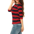 thumbnail image 4 of DARING DIVA Women's Halloween Costume Boat Neck Top T-Shirts S Red Blue, 4 of 7