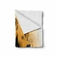 thumbnail image 2 of Popstar Party Soft Flannel Fleece Throw Blanket, Girl Silhouette with Hairstyle and Butterflies Playing Guitar, Cozy Plush for Indoor and Outdoor Use, 50" x 70", Orange Brown Dark Brown, by Ambesonne, 2 of 6