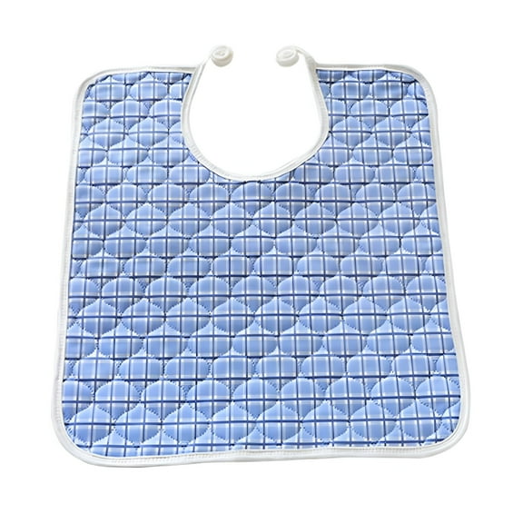 TELOLY Adult Bibs for Men,Women for Eating with Adjustable Strap-Washable Reusable Blue