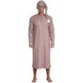 thumbnail image 5 of Men's Henley Sleep Shirt Nightgown Striped Big&Tall Long Sleeve Nightshirt with Night Hatc 26s, 5 of 5