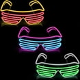 thumbnail image 2 of Gafas LED de neón para fiesta, gafas parpadeantes con cable EL, gafas luminosas brillantes, regalo novedoso, gafas de sol brillantes, suministros de luz brillante, 2 of 4