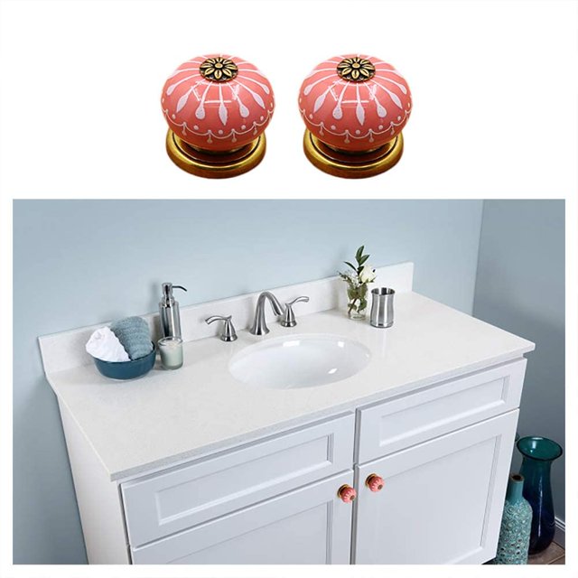 2 Pcs Self-Stick Resin Cabinet Knobs Pull Handle Ball Shape Mandala Style Drawer Auxiliary Pulls Handle Helper Kitchen Sliding Door Window Wardrobe Handle Sticker Cupboard Knobs (Pink)