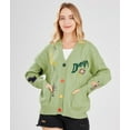 thumbnail image 4 of Women'S Cable Knit Long Sleeve Open Front Cardigan Sheep V-Neck Button Down Sweater Coat Outwear Grass Green XS, 4 of 7