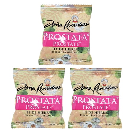Dona Remedios Natural Prostate Remedy Tea. Maintains Prostate and Urinary Health. 5 Teabags. 0.25 oz. Pack of 3