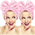 thumbnail image 1 of Set of 2 elastic hair bands with bow for face washing. makeup. the shower, 1 of 5