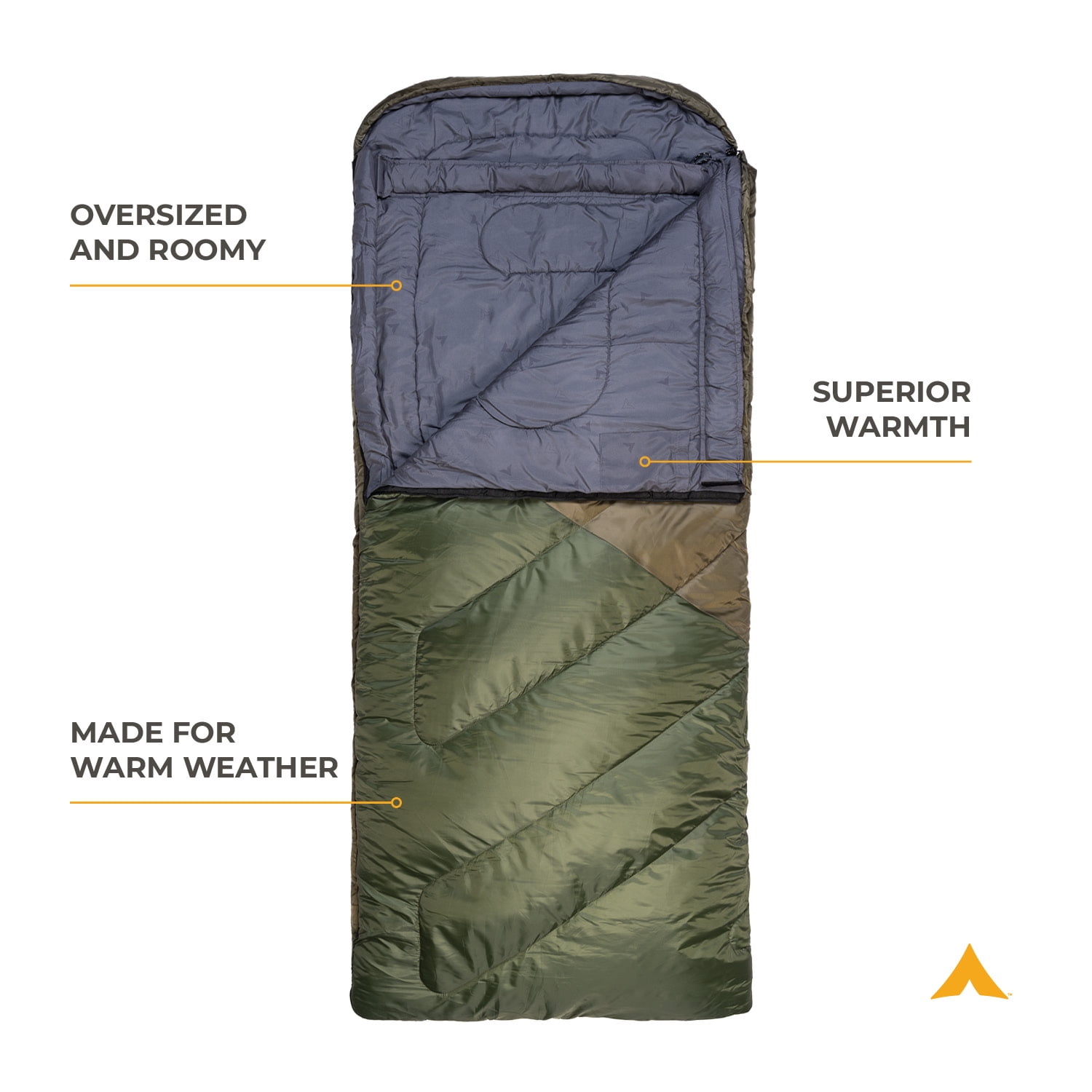 Teton Celsius XL Sleeping Bag – Cold Weather 20*F, All-Season Camping Gear with Mummy Hood, Draft Tubes & Compression Sack – Fits Adults up to 6'6", Ivy Green