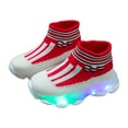 thumbnail image 3 of Siilsaa Shoes for Kids Baby Boys Girls Shoes Non-Slip Rubber Sole Sneakers First Walking Toddler Crib Shoes Loafers Flats. Red,I, 3 of 5
