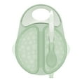 thumbnail image 1 of Dr. Brown's Travel Fresh Divided Bowl and Soft-Tip Spoon Set with Travel Lid, BPA-Free, Green,, 1 of 8