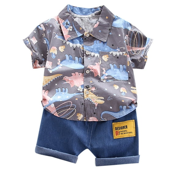 EnJoCho Sleeve Dress 1-4 Years Baby Boys Clothes Set Cartoon T-shirt Tops Shorts Summer Outfits Children Boy Fashion Summer Clothing Sets 2-3 Years