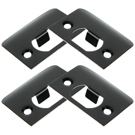 4 Pcs Door Striker Plates Kick Deadbolt for Exterior Doors Black
