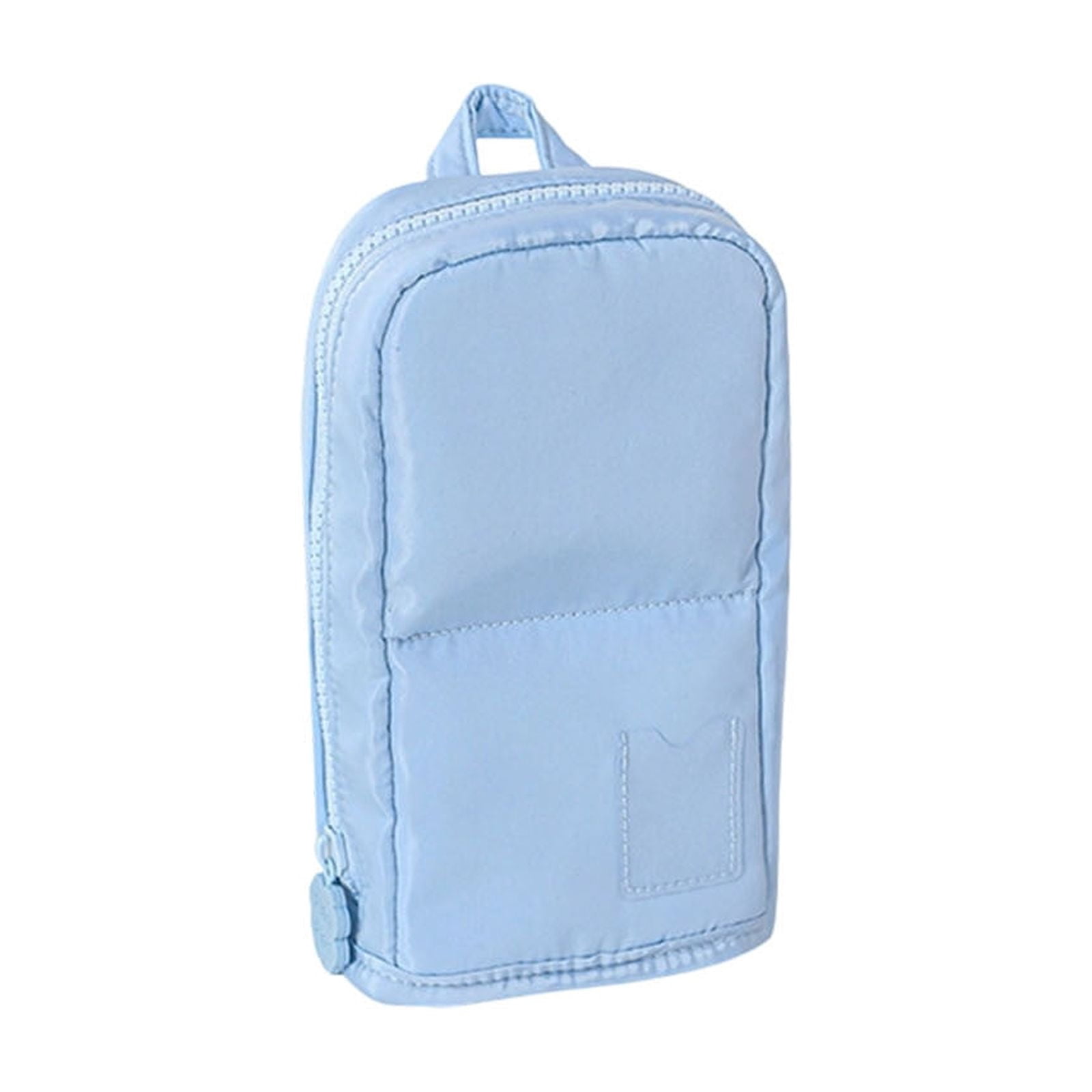 Roiihwy Standing Pencil Case Pouch with Multi Compartments, Large Capacity Pencil Bags with Zipper for Supplies and Office Organization(Light Blue)