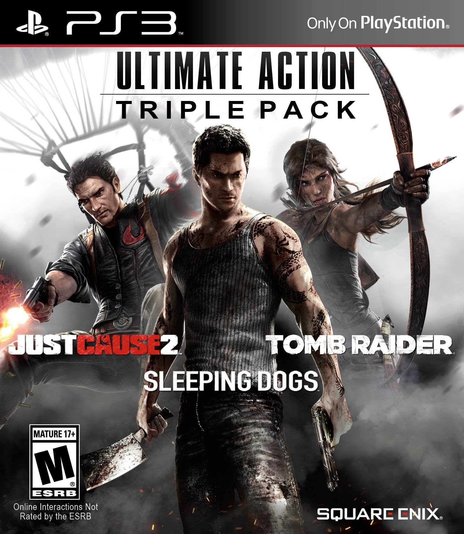 Ultimate Action Triple Pk (Just Cause 2/Tomb Raider/Sleeping Dogs), Square Enix, PlayStation 3, 662248916200